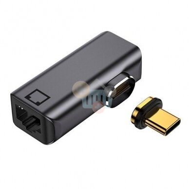 Magnetinis adapteris USB Type-C - RJ-45, 100/1000Mb Magnetinis adapteris USB Type-C - RJ-45, 100/1000Mb