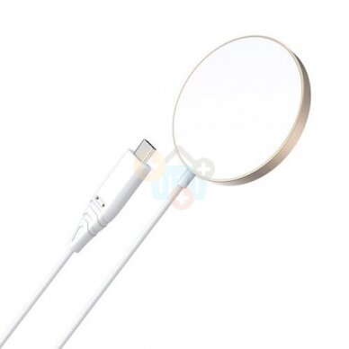 Magnetinis bevielis įkroviklis CHOETECH, 15W, iPhone 14, auksinės spalvos Magnetinis bevielis įkroviklis CHOETECH, 15W, iPhone 14, auksinės spalvos