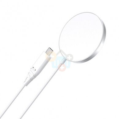 Magnetinis bevielis įkroviklis CHOETECH, 15W, iPhone 14, baltas Magnetinis bevielis įkroviklis CHOETECH, 15W, iPhone 14, baltas