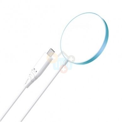 Magnetinis bevielis įkroviklis CHOETECH, 15W, iPhone 14, mėlynas Magnetinis bevielis įkroviklis CHOETECH, 15W, iPhone 14, mėlynas
