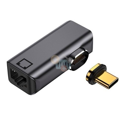 Magnetinis adapteris USB Type-C - RJ-45, 100/1000Mb Magnetinis adapteris USB Type-C - RJ-45, 100/1000Mb