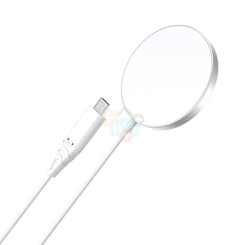Magnetinis bevielis įkroviklis CHOETECH, 15W, iPhone 14, baltas Magnetinis bevielis įkroviklis CHOETECH, 15W, iPhone 14, baltas