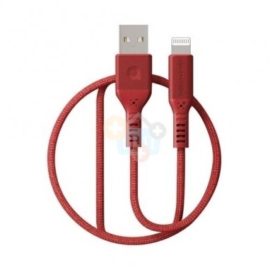 MFI sertifikuotas kabelis USB - Lightning (raudonas, 1.2m) +++ TOP Efektyvumas