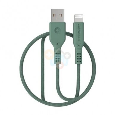 MFI sertifikuotas kabelis USB - Lightning (žalias, 1.1m) +++ TOP Efektyvumas