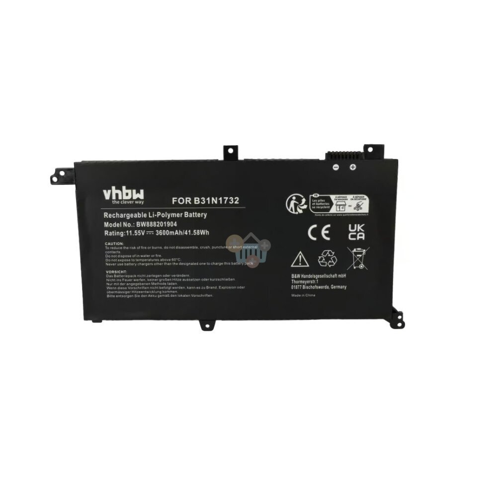 Nešiojamo kompiuterio baterija ASUS B31N1732-1, 41.58Wh +++ TOP Efektyvumas Nešiojamo kompiuterio baterija ASUS B31N1732-1, 41.58Wh +++ TOP Efektyvumas