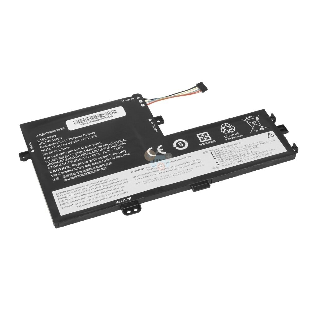 Nešiojamo kompiuterio baterija Lenovo L18C3PF7, 51Wh +++ TOP Kaina