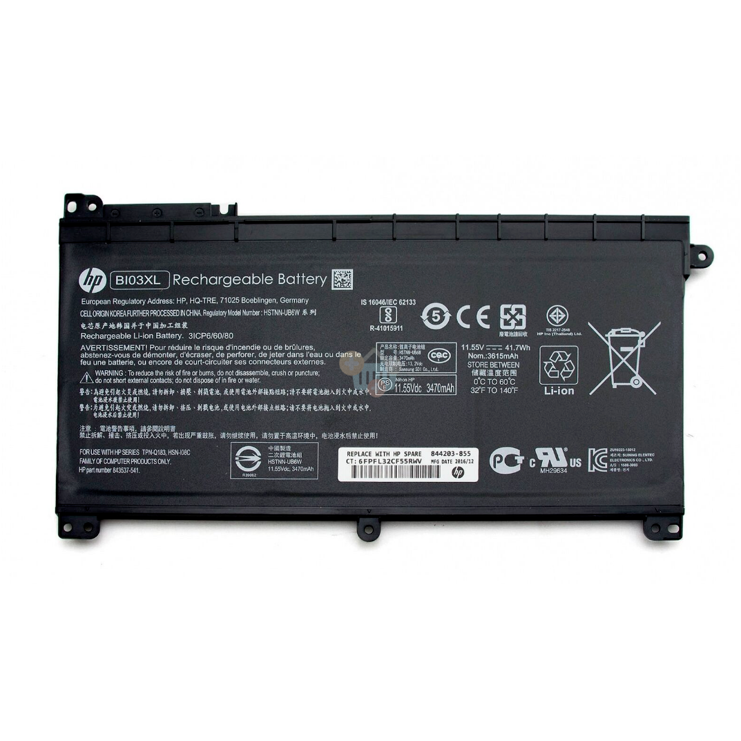 Nešiojamo kompiuterio baterija HP BI03XL, 41Wh +++ TOP Saugumas Nešiojamo kompiuterio baterija HP BI03XL, 41Wh +++ TOP Saugumas