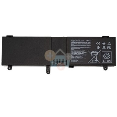Nešiojamo kompiuterio baterija Asus N550 / ROG G550 C41-N550, 4000mAh, 59Wh Nešiojamo kompiuterio baterija Asus N550 / ROG G550 C41-N550, 4000mAh, 59Wh