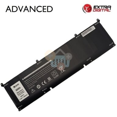 Nešiojamo kompiuterio baterija Dell XPS 15 9500 / 9510 / 9520 69KF2, 6000mAh, 69Wh Nešiojamo kompiuterio baterija Dell XPS 15 9500 / 9510 / 9520 69KF2, 6000mAh, 69Wh
