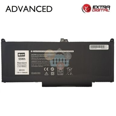 Nešiojamo kompiuterio baterija Dell Latitude 7300 / 7400 / 5300 / 5310 MXV9V, 7200mAh, 55Wh Nešiojamo kompiuterio baterija Dell Latitude 7300 / 7400 / 5300 / 5310 MXV9V, 7200mAh, 55Wh