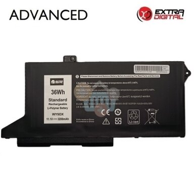 Nešiojamo kompiuterio baterija Dell Latitude 5420 / 5520 / Precision 3560 WY9DX, 3200mAh, 36Wh Nešiojamo kompiuterio baterija Dell Latitude 5420 / 5520 / Precision 3560 WY9DX, 3200mAh, 36Wh