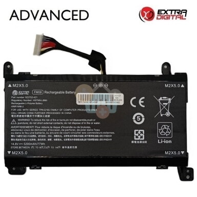 Nešiojamo kompiuterio baterija HP Omen 17-AN FM08 5200mAh 77Wh 16 pin Nešiojamo kompiuterio baterija HP Omen 17-AN FM08 5200mAh 77Wh 16 pin