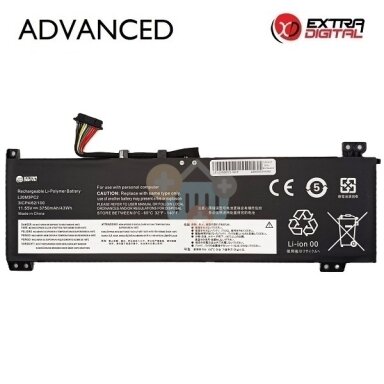 Nešiojamo kompiuterio baterija Lenovo IdeaPad Gaming 3 15ACH6 / 15IHU6 L20M3PC2 3750mAh 43Wh Nešiojamo kompiuterio baterija Lenovo IdeaPad Gaming 3 15ACH6 / 15IHU6 L20M3PC2 3750mAh 43Wh