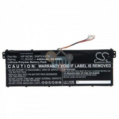 Nešiojamo kompiuterio baterija ACER AP18C8K, 4450mAh +++ TOP Efektyvumas Nešiojamo kompiuterio baterija ACER AP18C8K, 4450mAh +++ TOP Efektyvumas