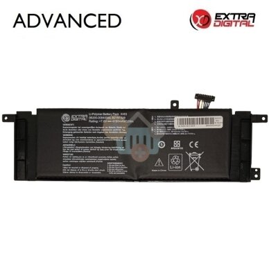 Nešiojamo kompiuterio baterija Asus X453 / X553 / F553 B21N1329, 4150mAh, 32Wh Nešiojamo kompiuterio baterija Asus X453 / X553 / F553 B21N1329, 4150mAh, 32Wh