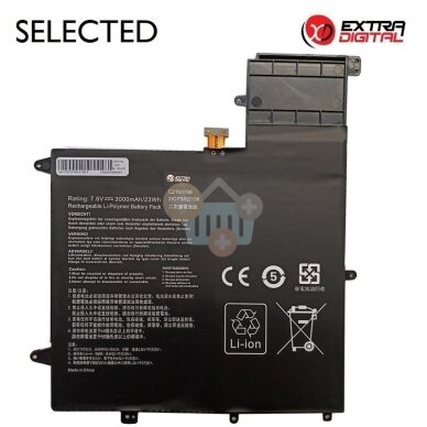 Nešiojamo kompiuterio baterija Asus ZenBook Flip S UX370 C21N1706, 3000mAh, 23Wh Nešiojamo kompiuterio baterija Asus ZenBook Flip S UX370 C21N1706, 3000mAh, 23Wh