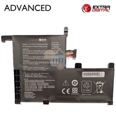 Nešiojamo kompiuterio baterija Asus ZenBook Flip UX561 C31N1703, 4150mAh, 47Wh Nešiojamo kompiuterio baterija Asus ZenBook Flip UX561 C31N1703, 4150mAh, 47Wh