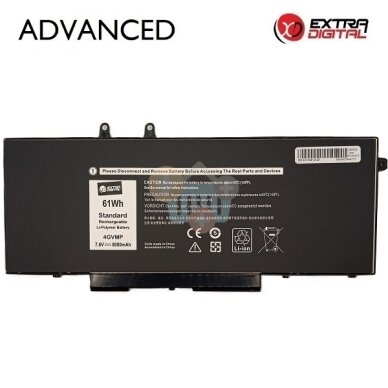 Nešiojamo kompiuterio baterija Dell Latitude 5400 / 5500 4GVMP, 8000mAh, 61Wh Nešiojamo kompiuterio baterija Dell Latitude 5400 / 5500 4GVMP, 8000mAh, 61Wh