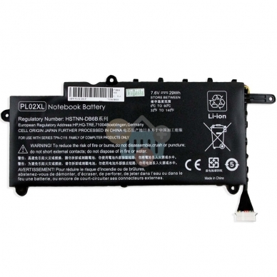 Nešiojamo kompiuterio baterija HP PL02XL, 29Wh Nešiojamo kompiuterio baterija HP PL02XL, 29Wh