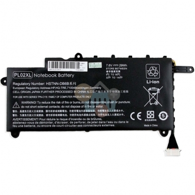 Nešiojamo kompiuterio baterija HP PL02XL, 29Wh