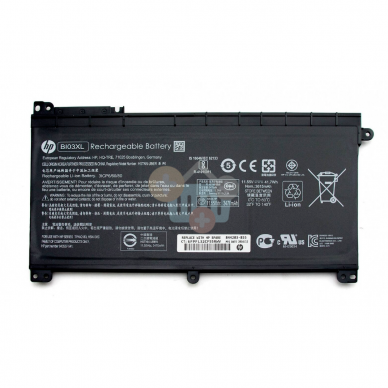 Nešiojamo kompiuterio baterija HP BI03XL, 41Wh +++ TOP Saugumas Nešiojamo kompiuterio baterija HP BI03XL, 41Wh +++ TOP Saugumas