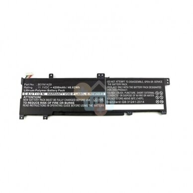 Nešiojamo kompiuterio baterija Asus B31N1429, 46.62 Wh +++ TOP Balansas Nešiojamo kompiuterio baterija Asus B31N1429, 46.62 Wh +++ TOP Balansas