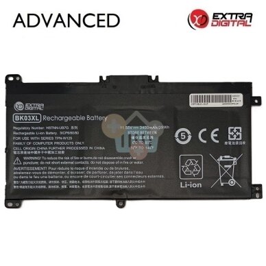 Nešiojamo kompiuterio baterija HP Pavilion x360 14-ba / 14M-ba / 14T-ba BK03XL 3400mAh 39Wh Nešiojamo kompiuterio baterija HP Pavilion x360 14-ba / 14M-ba / 14T-ba BK03XL 3400mAh 39Wh