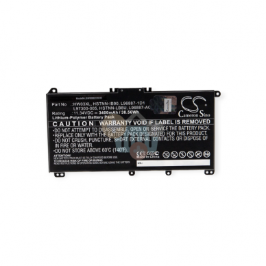 Nešiojamo kompiuterio baterija HP HW03XL, 38.56Wh +++ TOP Efektyvumas Nešiojamo kompiuterio baterija HP HW03XL, 38.56Wh +++ TOP Efektyvumas