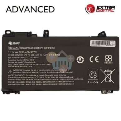 Nešiojamo kompiuterio baterija HP ProBook 430 / 440 / 445 / 450 / 455 G6 RE03XL 3700mAh 41Wh Nešiojamo kompiuterio baterija HP ProBook 430 / 440 / 445 / 450 / 455 G6 RE03XL 3700mAh 41Wh