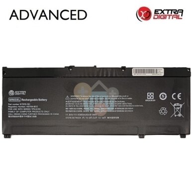 Nešiojamo kompiuterio baterija HP Envy x360 15-CN / 15-CP / Pavilion Gaming 15-CX SR03XL 4380mAh 51Wh Nešiojamo kompiuterio baterija HP Envy x360 15-CN / 15-CP / Pavilion Gaming 15-CX SR03XL 4380mAh 51Wh