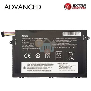 Nešiojamo kompiuterio baterija Lenovo ThinkPad E14 / E15 / E480 / E580 01AV445 4100mAh 46Wh Nešiojamo kompiuterio baterija Lenovo ThinkPad E14 / E15 / E480 / E580 01AV445 4100mAh 46Wh