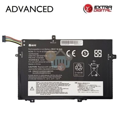 Nešiojamo kompiuterio baterija Lenovo ThinkPad L480 / L580 / L590 01AV463 4100mAh 46Wh Nešiojamo kompiuterio baterija Lenovo ThinkPad L480 / L580 / L590 01AV463 4100mAh 46Wh