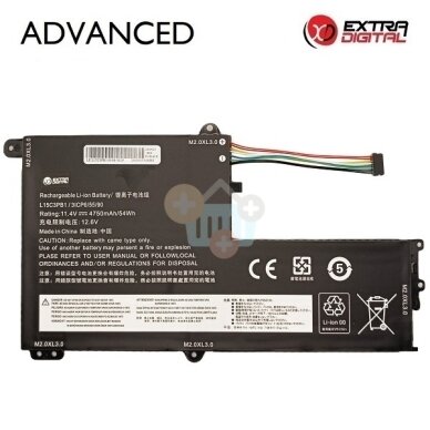 Nešiojamo kompiuterio baterija Lenovo IdeaPad 320S / 520S / Flex 5 / Yoga 520 L15C3PB1 4750mAh 54Wh Nešiojamo kompiuterio baterija Lenovo IdeaPad 320S / 520S / Flex 5 / Yoga 520 L15C3PB1 4750mAh 54Wh