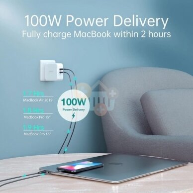 Nešiojamo kompiuterio įkroviklis USB Type-C: 100W Super Slim GaN Choetech +++ TOP Kokybė 1 Nešiojamo kompiuterio įkroviklis USB Type-C: 100W Super Slim GaN Choetech +++ TOP Kokybė 1