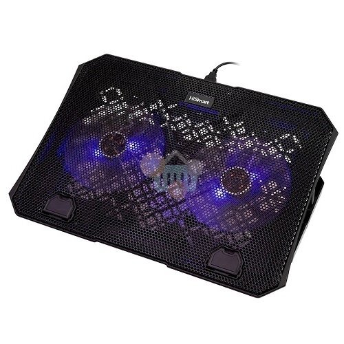 Nešiojamojo kompiuterio aušinimo stovas HISMART, su 2 LED ventiliatoriais, 5 padėčių Nešiojamojo kompiuterio aušinimo stovas HISMART, su 2 LED ventiliatoriais, 5 padėčių