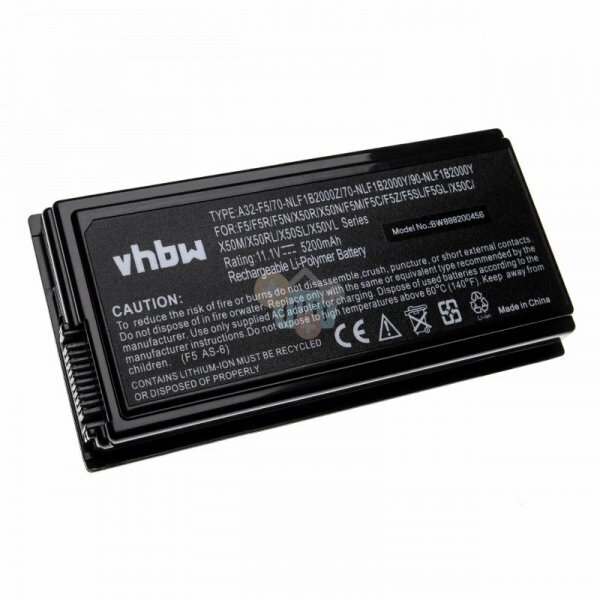 Nešiojamo kompiuterio baterija ASUS A32-F5, 5200mAh +++ TOP Efektyvumas Nešiojamo kompiuterio baterija ASUS A32-F5, 5200mAh +++ TOP Efektyvumas