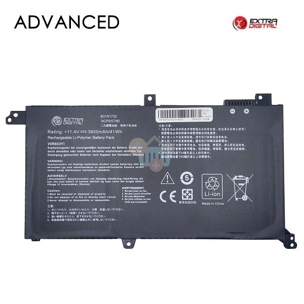 Nešiojamo kompiuterio baterija Asus F571GT / FX571GT B31N1732, 3600mAh, 41Wh Nešiojamo kompiuterio baterija Asus F571GT / FX571GT B31N1732, 3600mAh, 41Wh