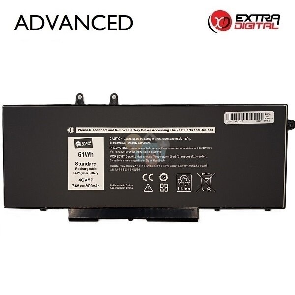 Nešiojamo kompiuterio baterija Dell Latitude 5400 / 5500 4GVMP, 8000mAh, 61Wh Nešiojamo kompiuterio baterija Dell Latitude 5400 / 5500 4GVMP, 8000mAh, 61Wh
