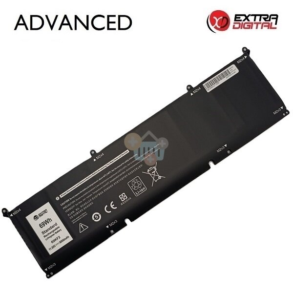 Nešiojamo kompiuterio baterija Dell XPS 15 9500 / 9510 / 9520 69KF2, 6000mAh, 69Wh Nešiojamo kompiuterio baterija Dell XPS 15 9500 / 9510 / 9520 69KF2, 6000mAh, 69Wh