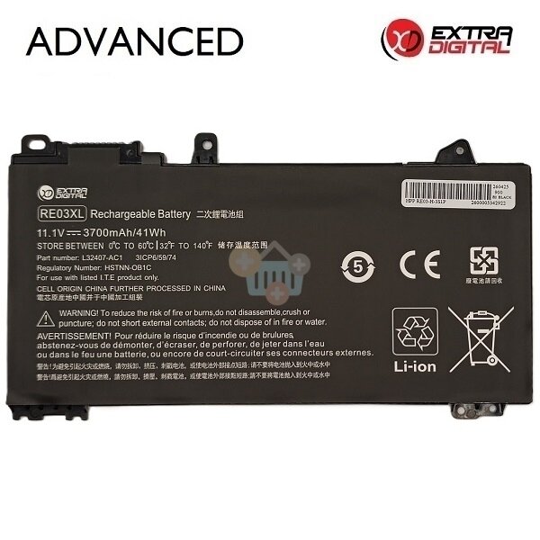 Nešiojamo kompiuterio baterija HP ProBook 430 / 440 / 445 / 450 / 455 G6 RE03XL 3700mAh 41Wh