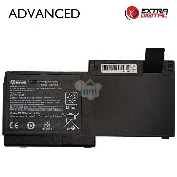 Nešiojamo kompiuterio baterija HP EliteBook 720 / 725 / 820 G1 / G2 SB03XL 4000mAh 45Wh Nešiojamo kompiuterio baterija HP EliteBook 720 / 725 / 820 G1 / G2 SB03XL 4000mAh 45Wh