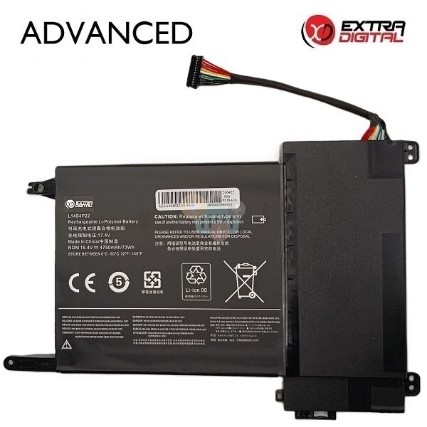 Nešiojamo kompiuterio baterija Lenovo IdeaPad Y700-15ISK / Y700-17ISK / Y700-15ACZ L14S4P22 4750mAh 73Wh Nešiojamo kompiuterio baterija Lenovo IdeaPad Y700-15ISK / Y700-17ISK / Y700-15ACZ L14S4P22 4750mAh 73Wh
