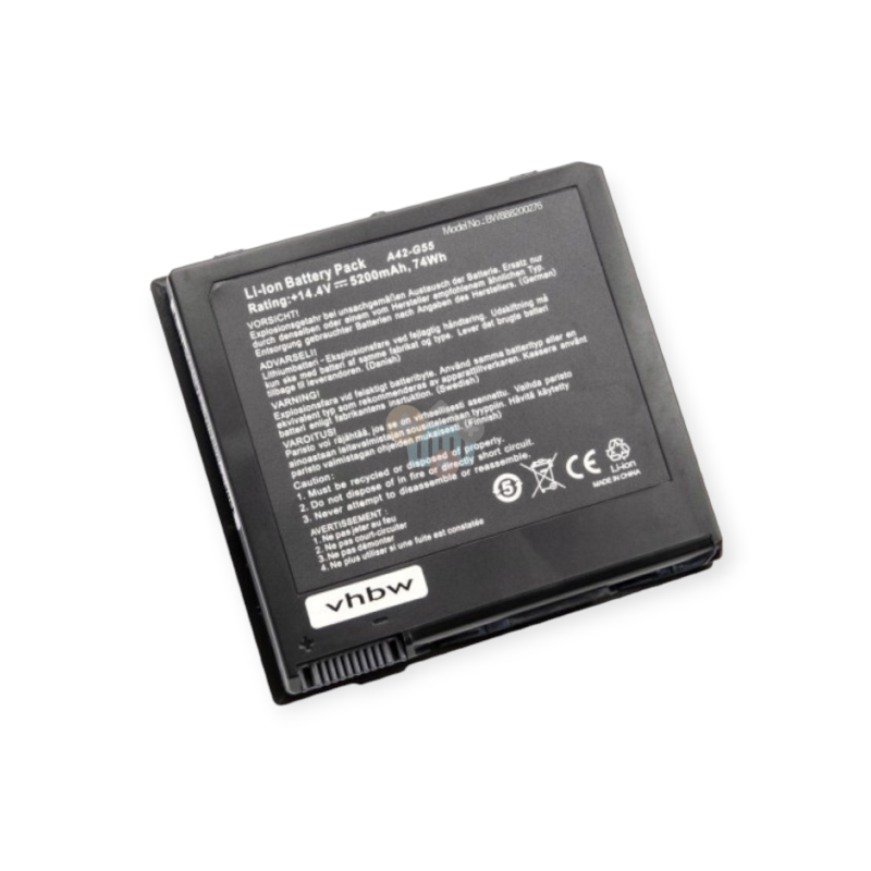 Nešiojamo kompiuterio baterija ASUS A42-G55 5200mAh +++ TOP Efektyvumas
