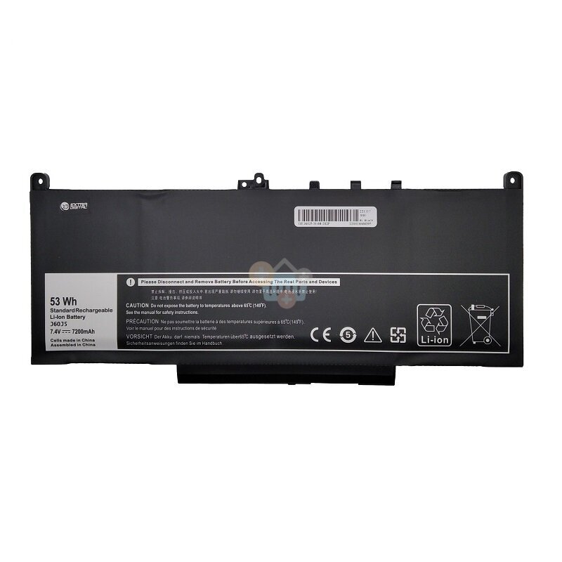 Nešiojamo kompiuterio baterija DELL J60J5, 53 Wh/7200mAh +++ TOP Balansas