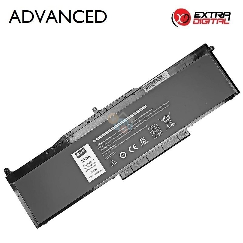 Nešiojamo kompiuterio baterija Dell Precision 3520 / 3530 / Latitude 5580 VG93N, 6000mAh, 69Wh Nešiojamo kompiuterio baterija Dell Precision 3520 / 3530 / Latitude 5580 VG93N, 6000mAh, 69Wh