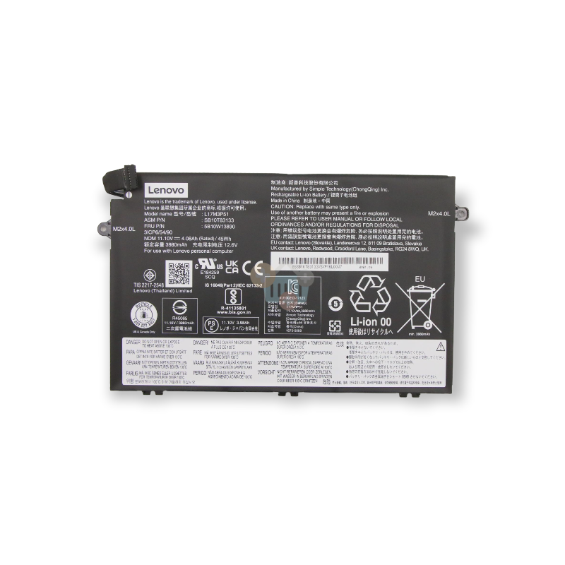 Nešiojamo kompiuterio baterija Lenovo 5B10W13890, 45Wh +++ TOP Saugumas Nešiojamo kompiuterio baterija Lenovo 5B10W13890, 45Wh +++ TOP Saugumas