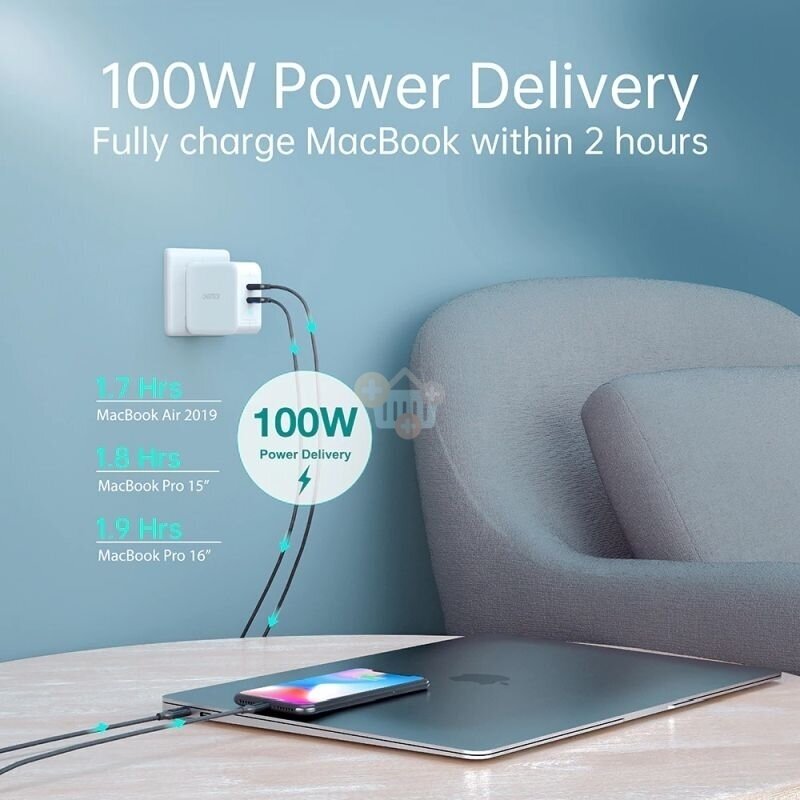 Nešiojamo kompiuterio įkroviklis USB Type-C: 100W Super Slim GaN Choetech +++ TOP Kokybė 1 Nešiojamo kompiuterio įkroviklis USB Type-C: 100W Super Slim GaN Choetech +++ TOP Kokybė 1