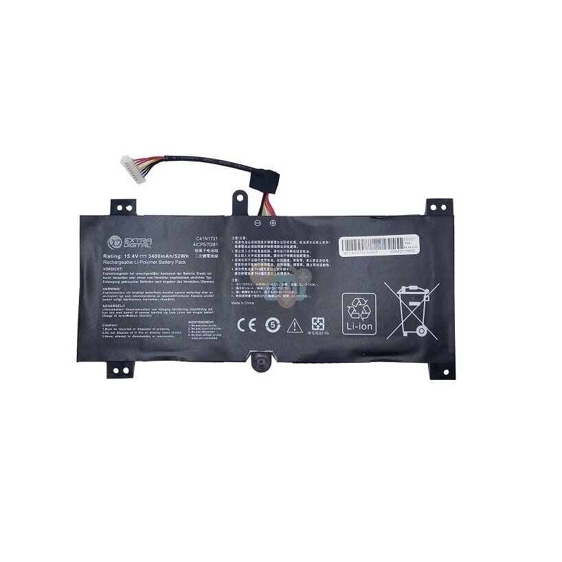 Nešiojamo kompiuterio baterija ASUS C41N1731, 3400mAh/ 52Wh +++ TOP Balansas