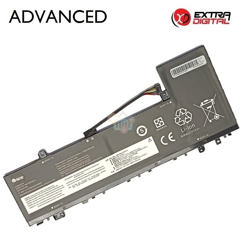 Nešiojamo kompiuterio baterija Lenovo IdeaPad 5 14IAU8 / Slim 5 14ABR8 / 14IRL8 L22B3PA4 4750mAh 55Wh