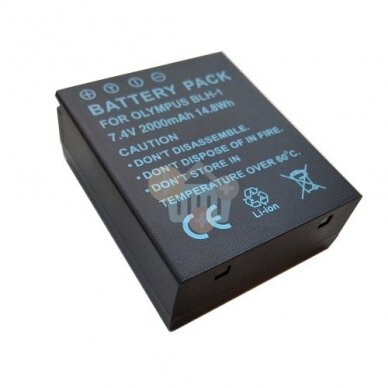 OLYMPUS BLH-1 baterija, 2000mAh OLYMPUS BLH-1 baterija, 2000mAh